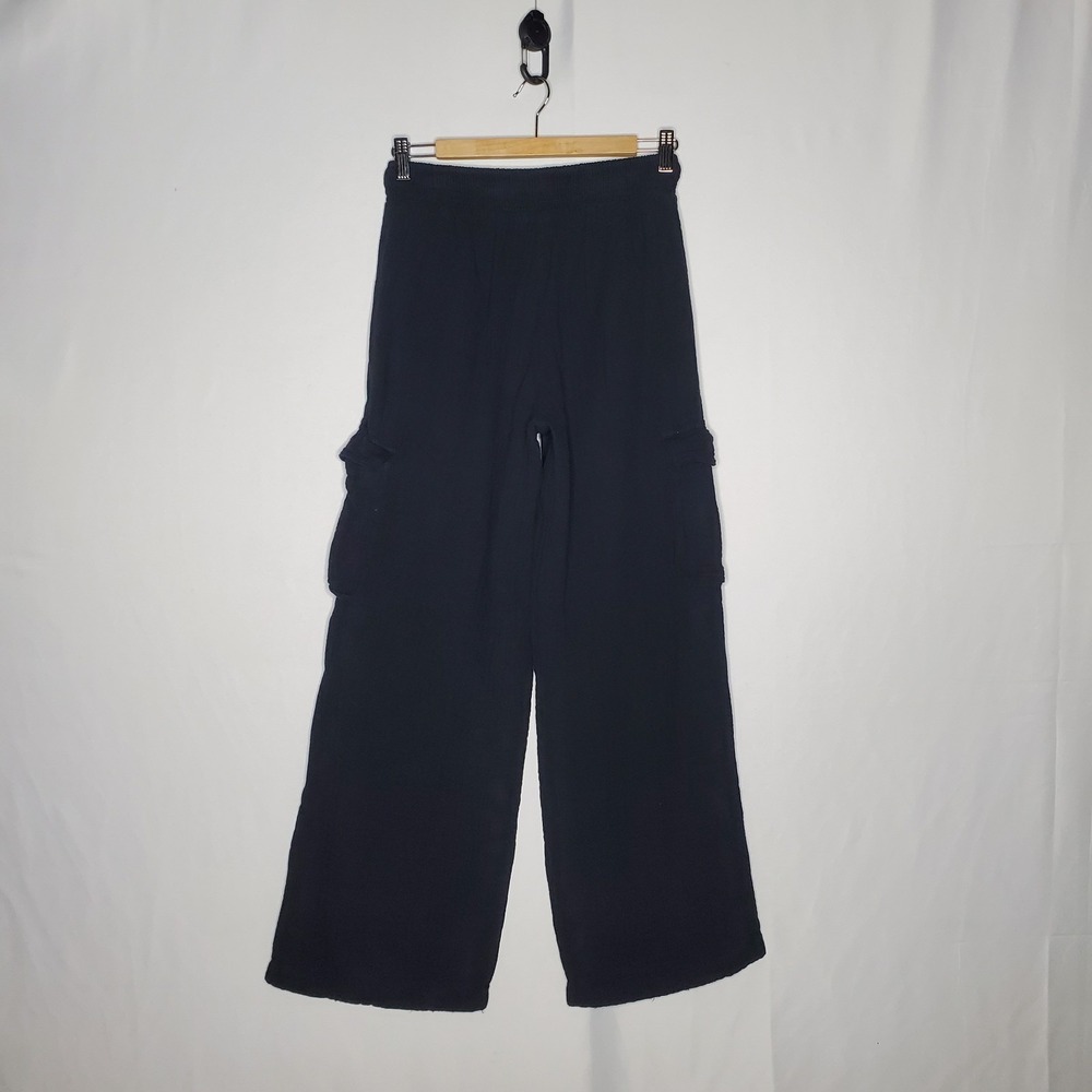 Aerie Wide Leg Cargo Pants Women XS Gauze Cotton Beachy Coastal Boho - Picture 2 of 10